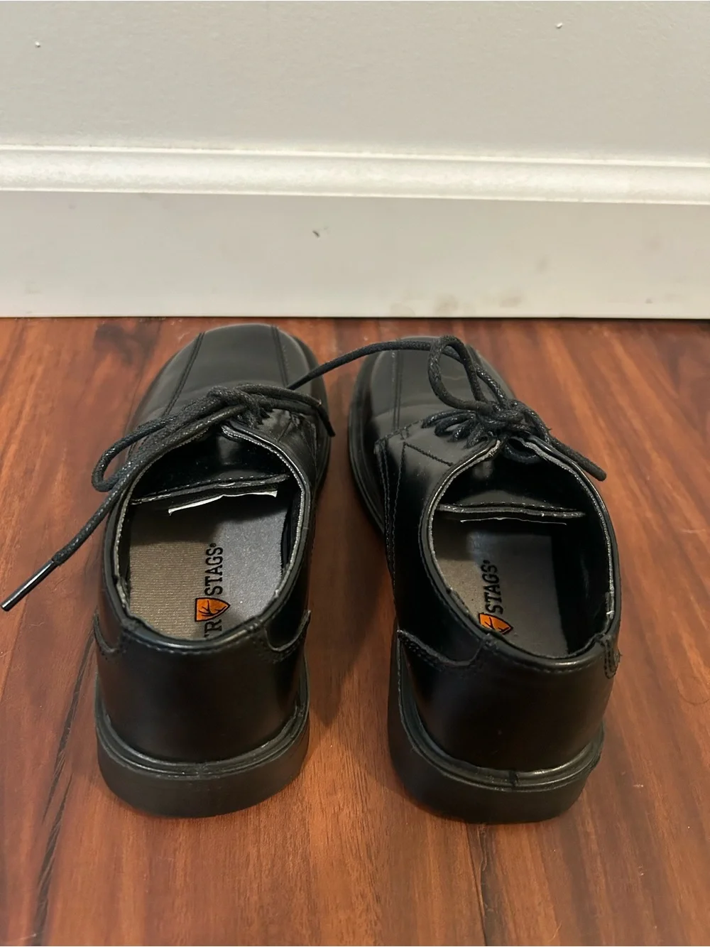 Deer Stags Gabe Black Kids Lace-Up Black Oxfords Dress Shoes 11.5 W